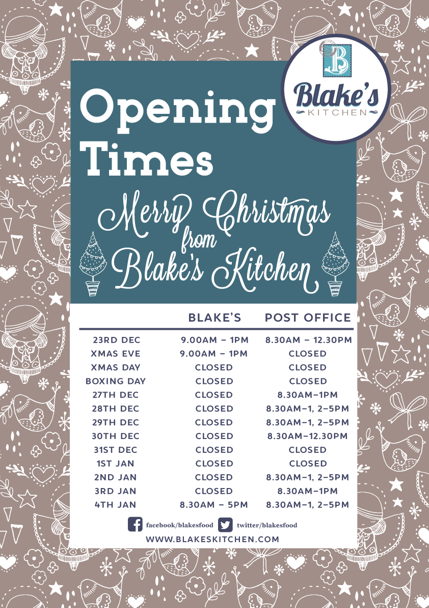 Christmas opening hours poster