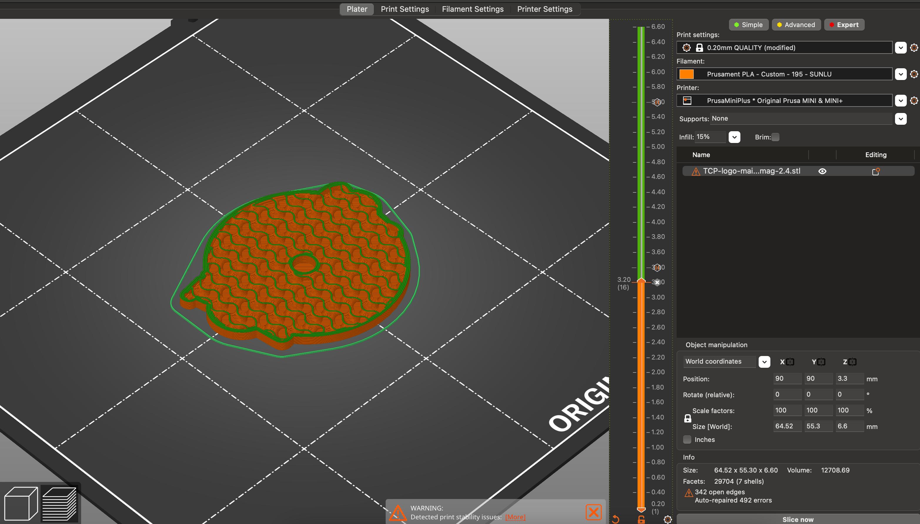 Adding a pause into a slicer