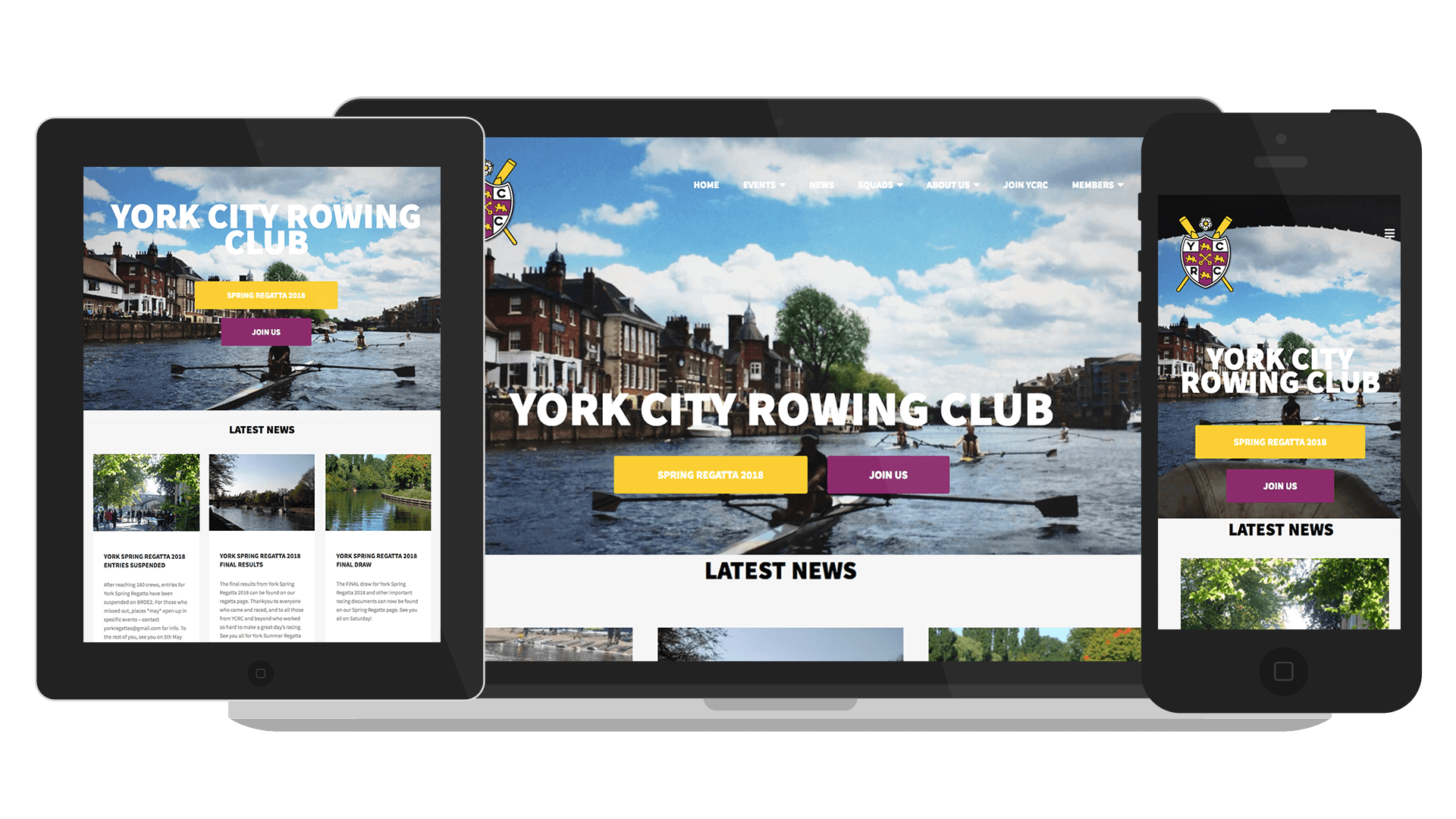 York City Rowing Club responsive website